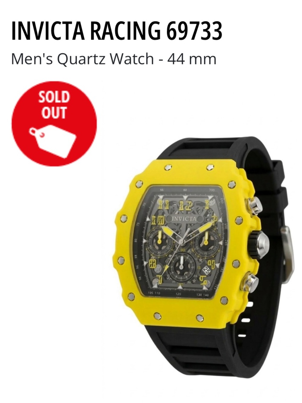 UNRELEASED** Invicta mens racing watch- Monaco Grand Prix collab